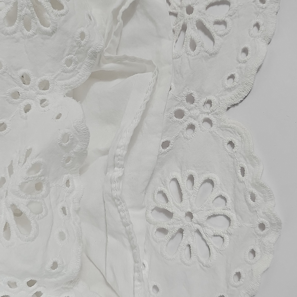 Michael Michael Kors Eyelet Cotton Lace Mini Skirt Smock White Tiered Ruffle XS - Picture 7 of 9